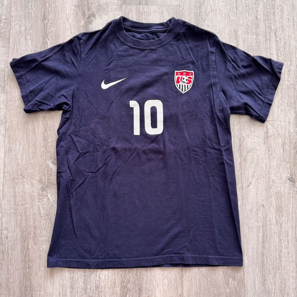 Nike USMNT Landon Donovan 10 Soccer T-Shirt Youth Large Navy Blue Slim Fit
